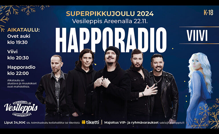 Superpikkujoulut 2024: Happoradio ja Viivi Liput