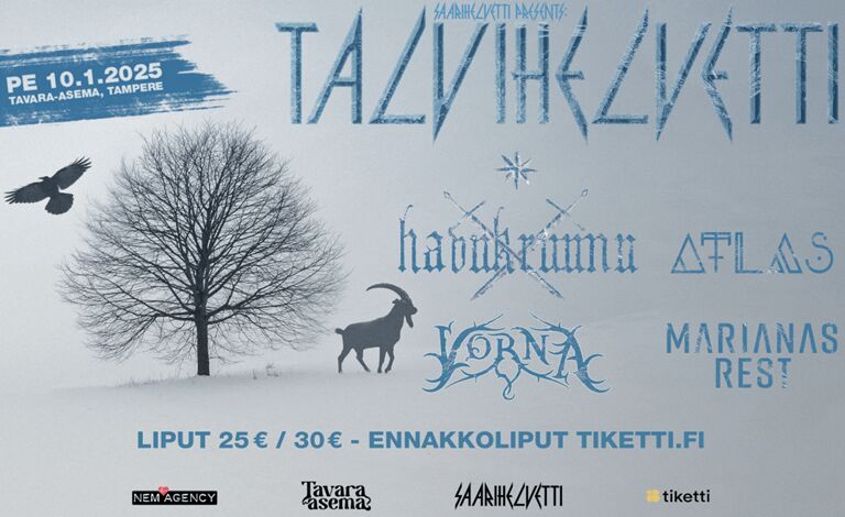 Talvihelvetti 2025: Havukruunu, Atlas, Vorna, Marianas Rest Liput