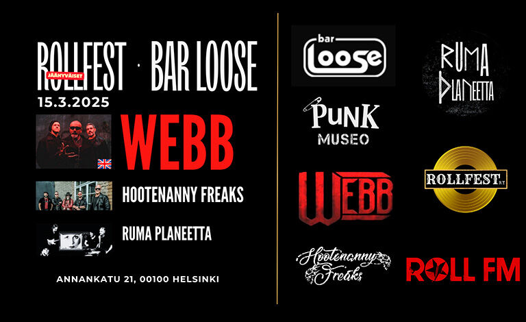 Rollfest: WEBB (UK), Hootenanny Freaks, Ruma Planeetta Liput