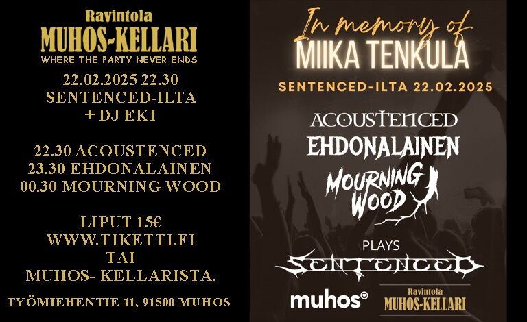 Sentenced-ilta: In memory of Miika Tenkula + DJ EKI Liput