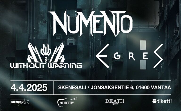Metal Visions: Numento, Egres, Without Warning (S / K-18) Liput