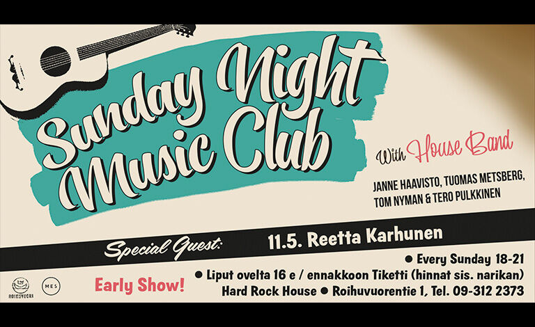 Sunday Night Music Club: Reetta Karhunen Liput