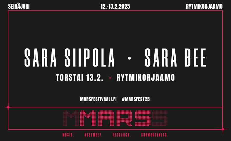 MARS LIVE: Sara Siipola + Sara Bee Biljetter