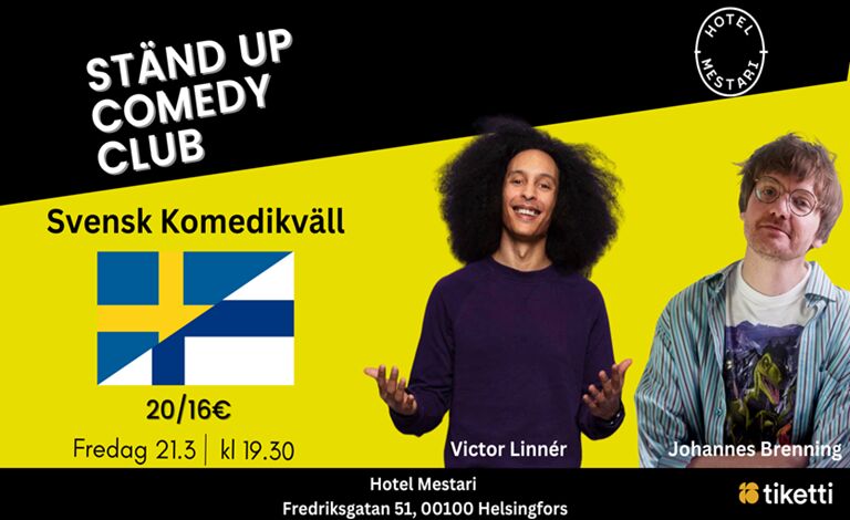 Ständ Up Mestari - Svensk Komedikväll! Liput