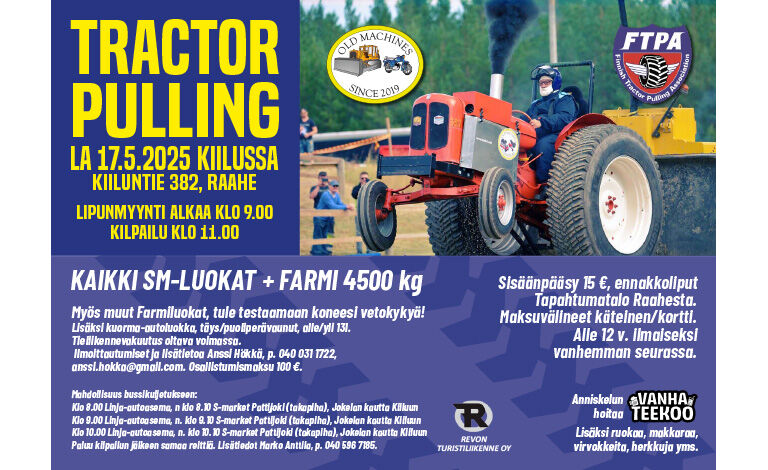 Tractor Pulling C kilpailu Kiilussa Liput