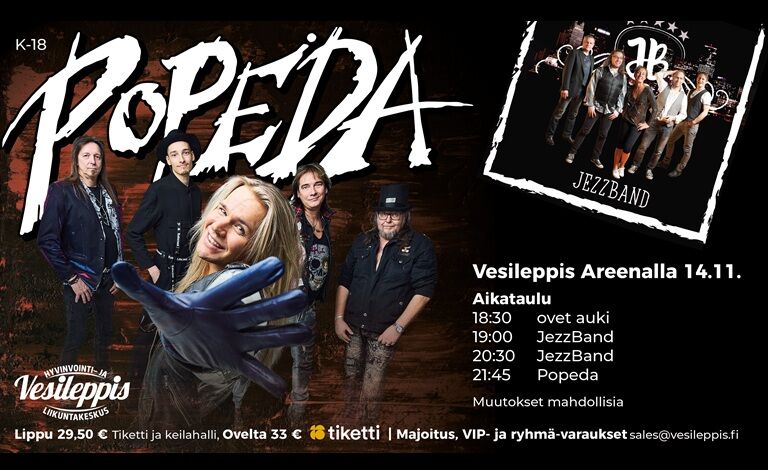 Popeda Vesileppis Areenalla Liput
