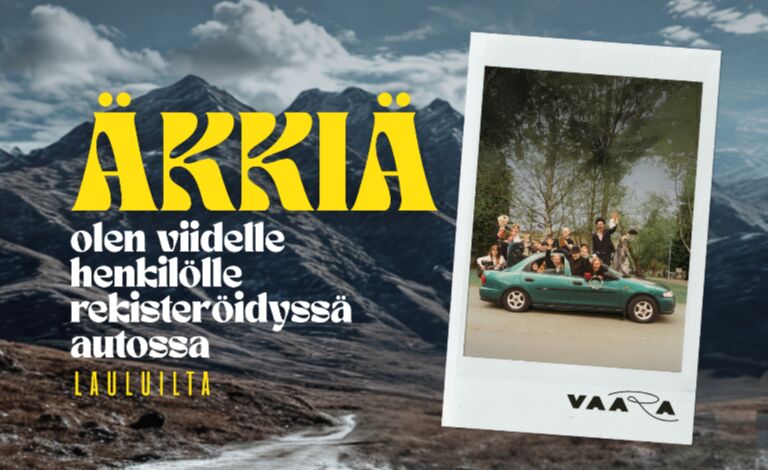 Äkkiä olen viidelle henkilölle rekisteröidyssä autossa Liput