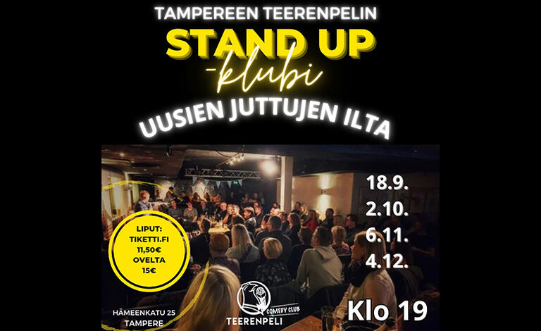 Teerenpelin stand up-klubi: Uusien juttujen ilta Liput