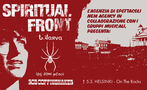 Spiritual Front (ITA), T. Jarva & The Dark Place, Rob Coffinshaker (SWE)
