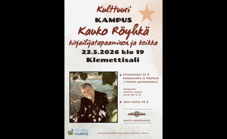 Kauko Röyhkä: kirjailijatapaaminen ja keikka Liput