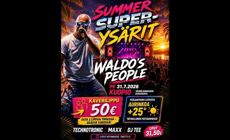 Summer Super-Ysärit: Maxx (GER), Technotronic (BEL), Waldo’s People, Dj Tee Liput