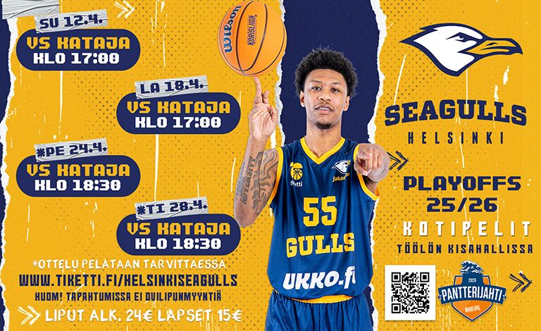 3. välierä: Helsinki Seagulls - Kataja Basket Liput
