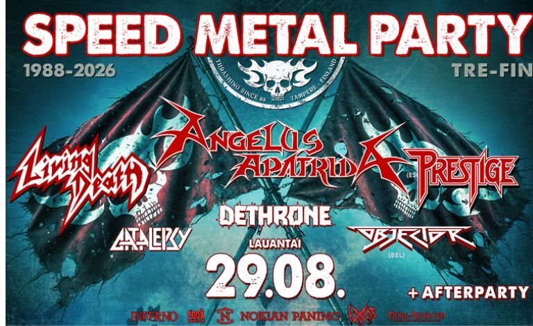 Speed Metal Party 2026: Angelus Apatrida (ESP), Living Death (GER), Prestige, Dethrone, Objector (BEL), Catalepsy + Afterparty Liput