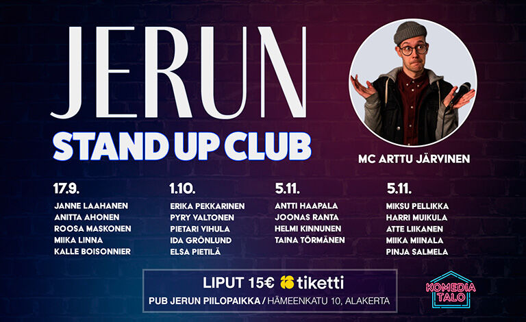 Jerun Stand Up Club -treeni-illat Liput