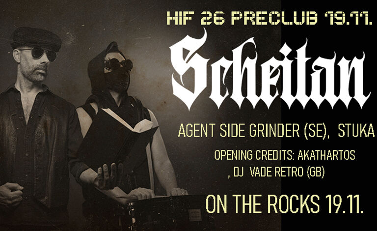 Hellsinki Industrial Festival 2026 Pre-Club: Scheitan (SWE), Agent Side Grinder (SWE), Stuka, Akathartos, DJ Vade Retro (GBR) – On the Rocks, Helsinki