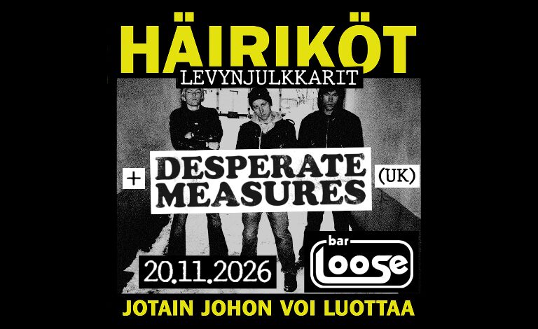 Häiriköt -levynjulkkarit, Desperate Measures (NZ/UK) Liput