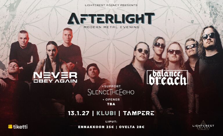Never Obey Again (ITA) with co-headliner: Balance Breach supports: Silence The Echo + tba Liput