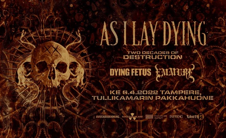 As I Lay Dying – Two Decades Of Destruction: As I Lay Dying (USA), Dying Fetus (USA), Emmure (USA) Liput