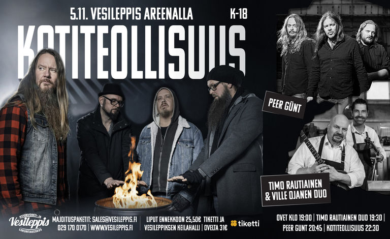 Kotiteollisuus, Peer Günt, Timo Rautiainen & Ville Ojanen duo Liput