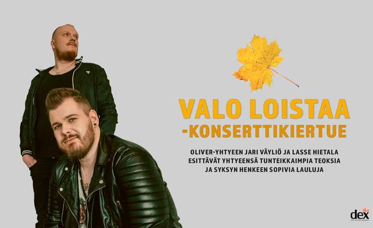 Jari & Lasse Oliver -yhtyeestä: Valo loistaa -konsertti Biljetter