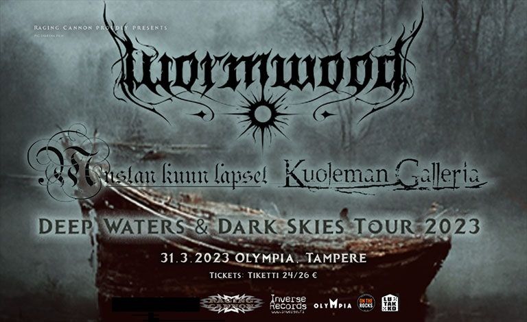 Deep Waters & Dark Skies Tour 2023: Wormwood (SWE) / Mustan Kuun Lapset / Kuoleman Galleria Tampereen Olympiassa