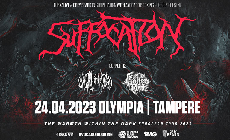 Suffocation, Church Of The Dead, Ashen Tomb Tampereen Olympiassa