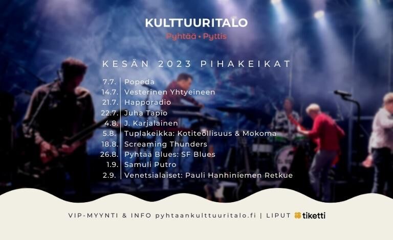 Pyhtään Kulttuuritalon pihakeikat 2023 Biljetter
