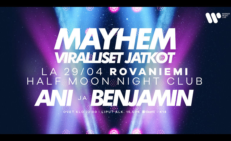 Mayhem-areenakiertueen jatkot: Benjamin, ANI Tickets