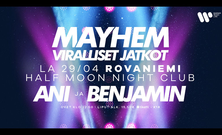 Mayhem-areenakiertueen jatkot: Benjamin, ANI Biljetter