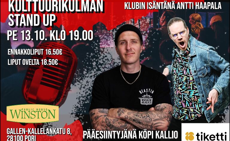 Kulttuurikulman Stand Up: Köpi Kallio Liput