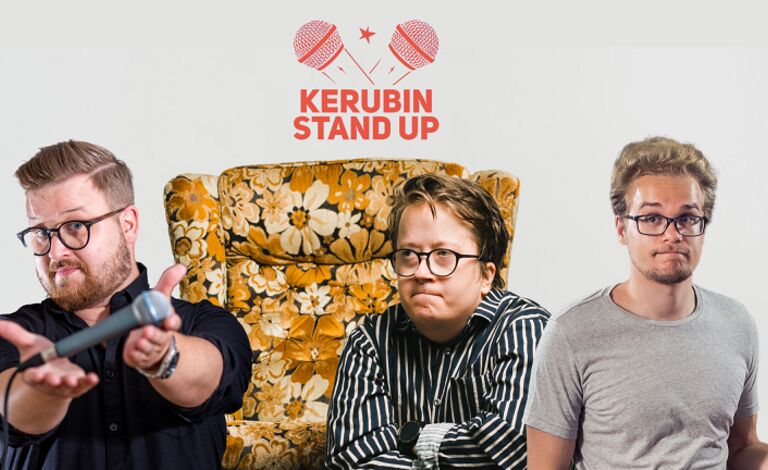 Kerubin stand up: Lasse Oikarinen, Matti Paalanen, Aki Puolakka Liput