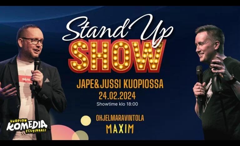 Jape Grönroos ja Jussi Simola Maximin komediaklubilla Liput