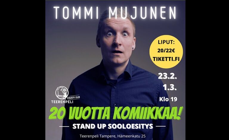 20 vuotta komiikkaa! - Tommi Mujusen stand up sooloesitys Liput