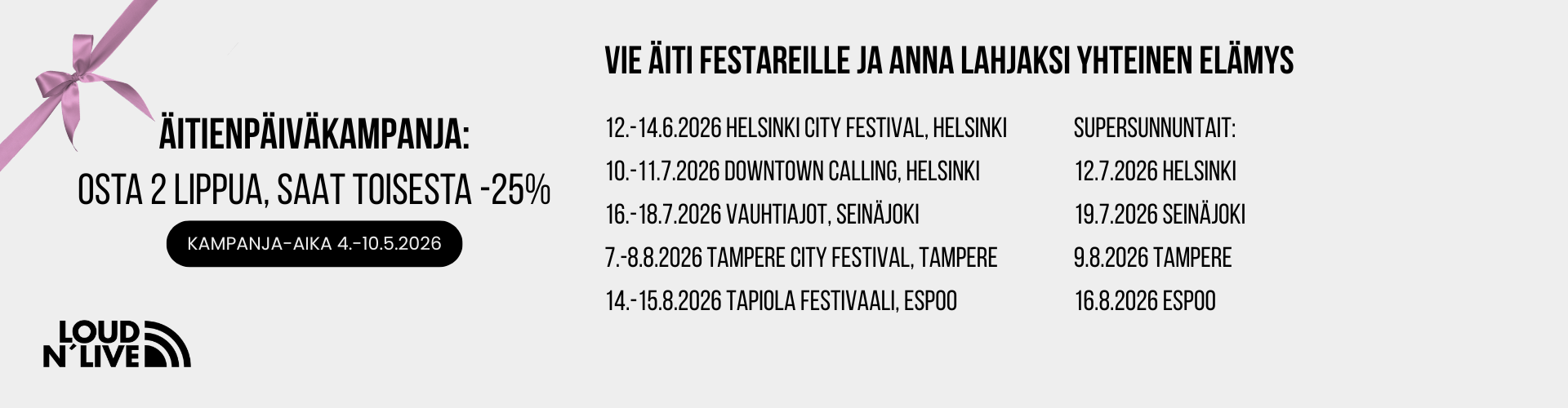 MINI TAKEOVER Äitienpäiväkampanja / Loud\'n Live